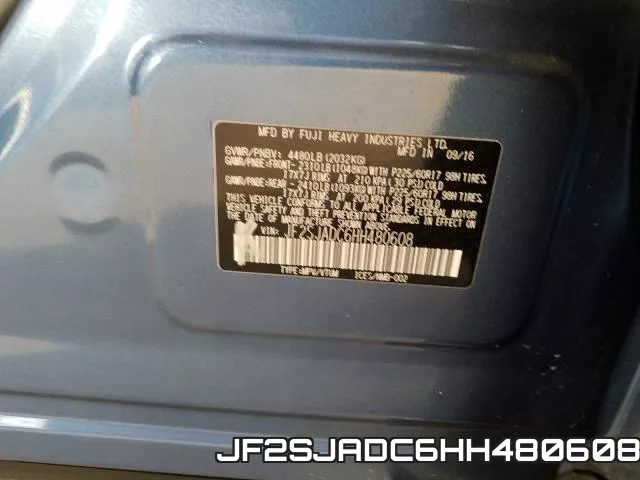 JF2SJADC6HH480608 фото 2