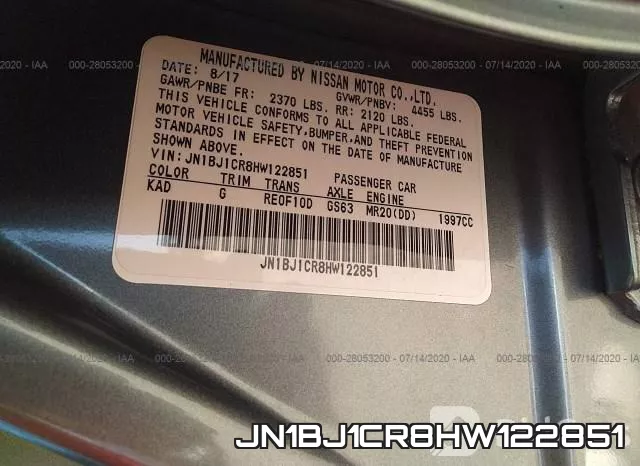 JN1BJ1CR8HW122851 фото 10