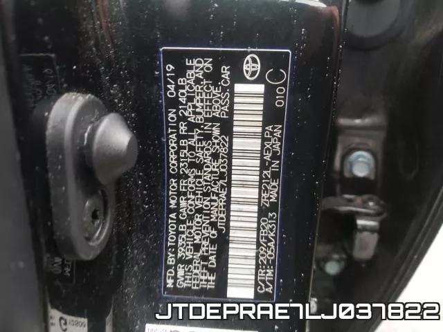 JTDEPRAE7LJ037822 фото 2