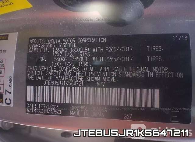 JTEBU5JR1K5647211 фото 10