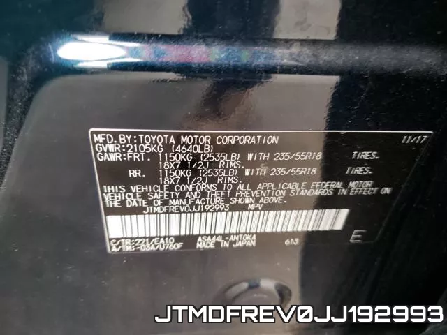 JTMDFREV0JJ192993 фото 2
