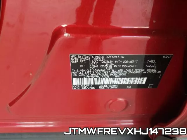 JTMWFREVXHJ147238 фото 2