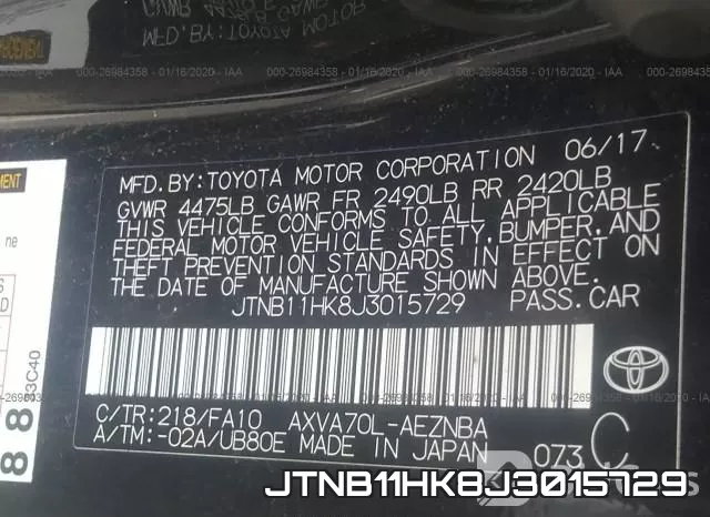 JTNB11HK8J3015729 фото 10