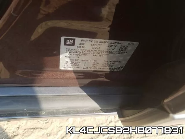 KL4CJCSB2HB077831 фото 2