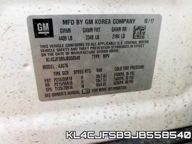 KL4CJFSB9JB558540 фото 2