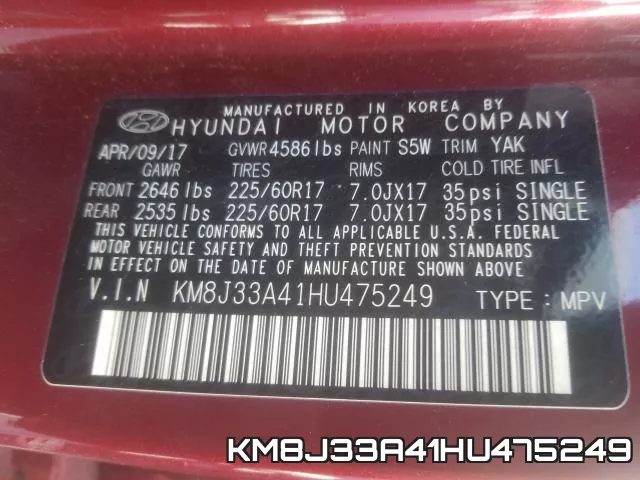 KM8J33A41HU475249 фото 2