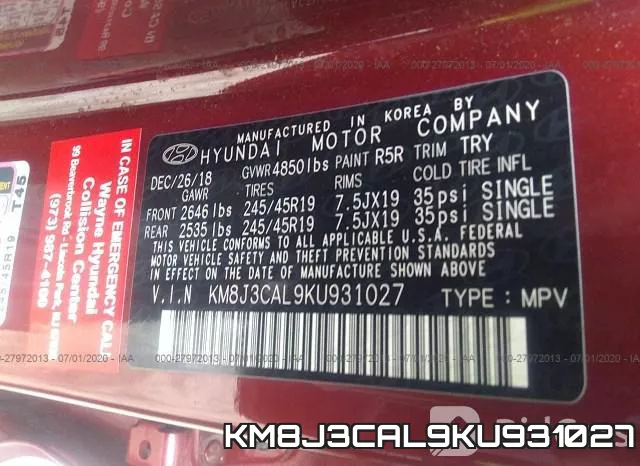 KM8J3CAL9KU931027 фото 10