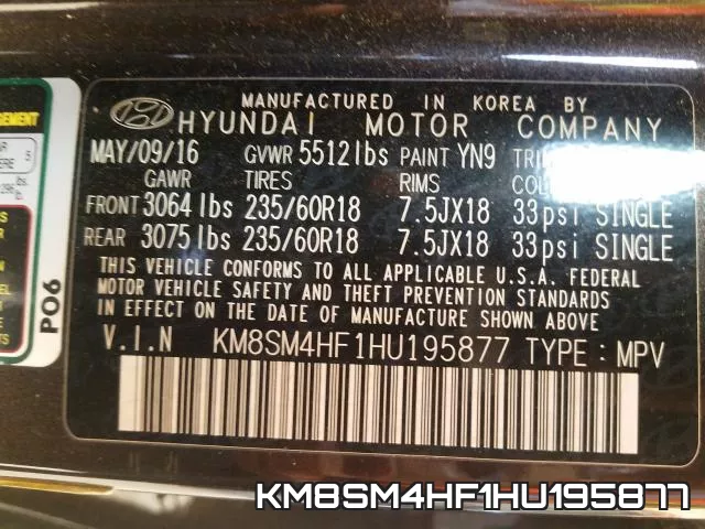 KM8SM4HF1HU195877 фото 2