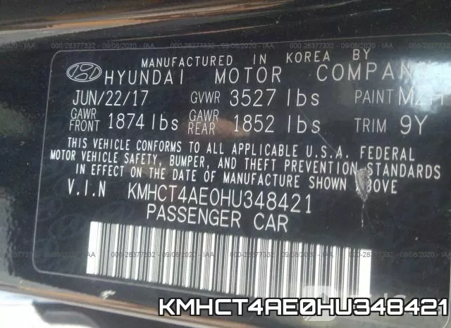 KMHCT4AE0HU348421 фото 10