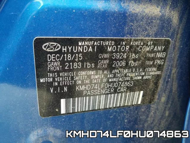 KMHD74LF0HU074863 фото 2