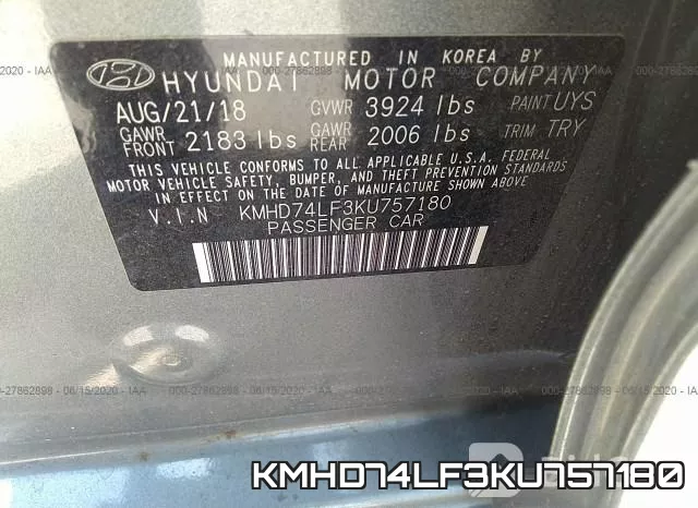 KMHD74LF3KU757180 фото 10
