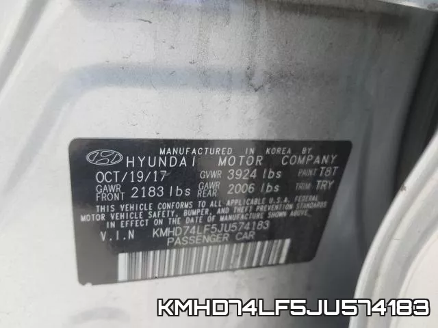 KMHD74LF5JU574183 фото 2