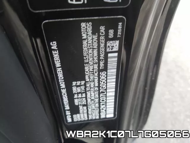 WBA2K1C07L7G05066 фото 2