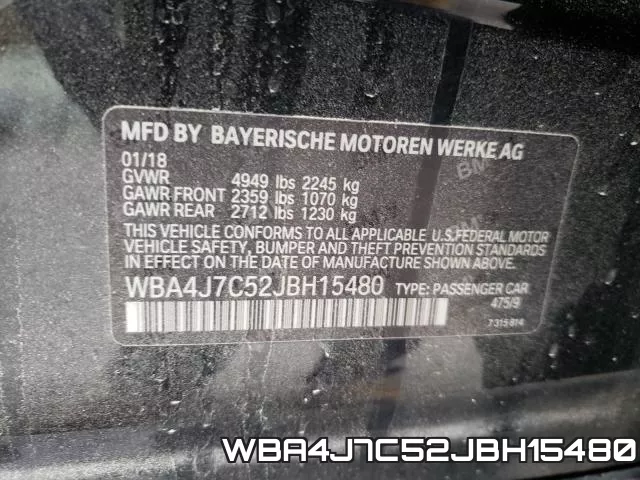 WBA4J7C52JBH15480 фото 2
