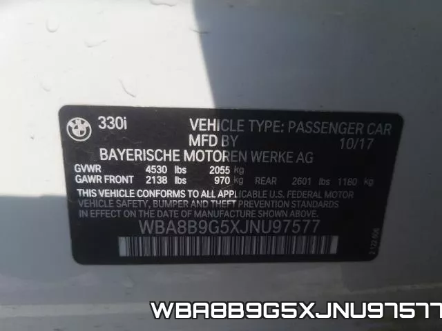 WBA8B9G5XJNU97577 фото 2