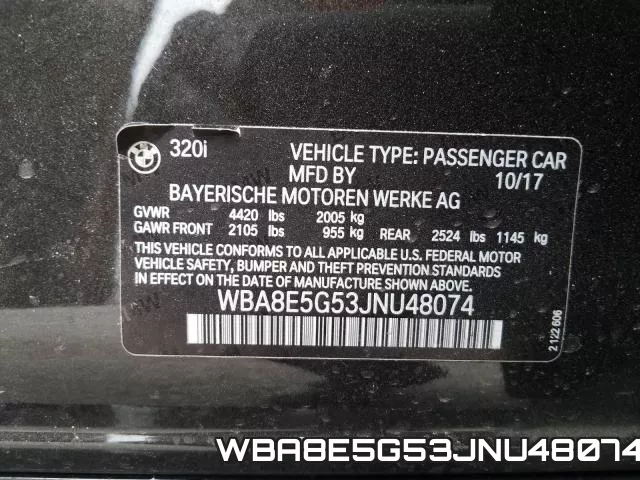 WBA8E5G53JNU48074 фото 2