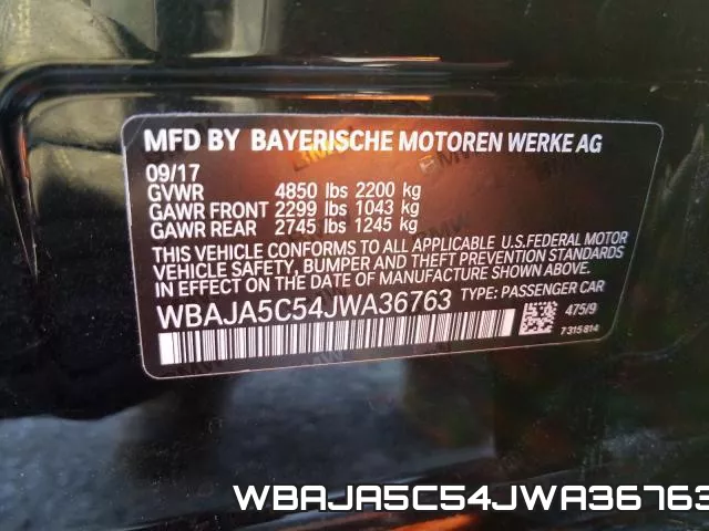 WBAJA5C54JWA36763 фото 2