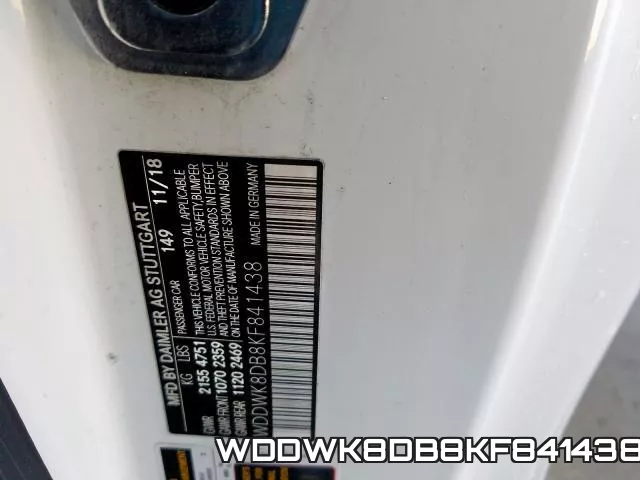 WDDWK8DB8KF841438 фото 2