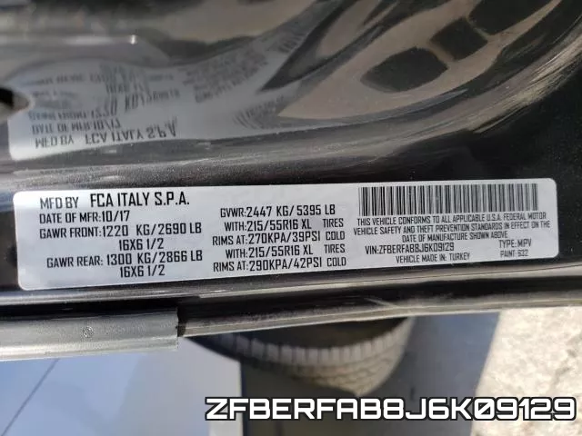 ZFBERFAB8J6K09129 фото 2