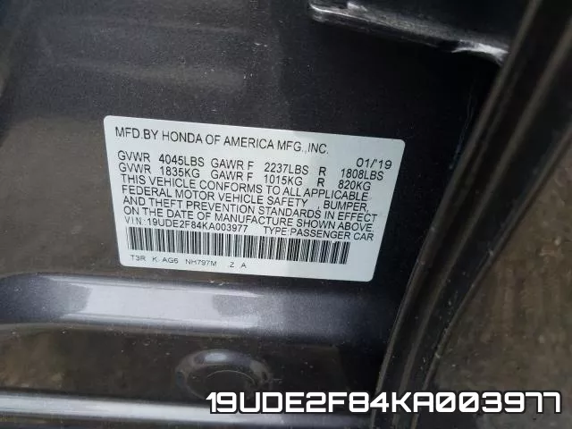 19UDE2F84KA003977 фото 2