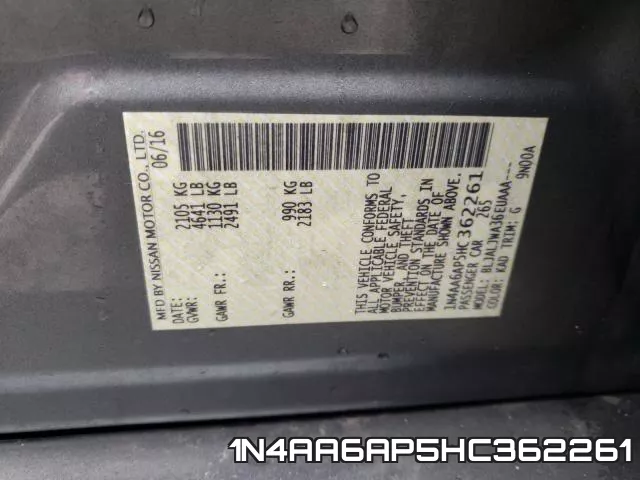 1N4AA6AP5HC362261 фото 2