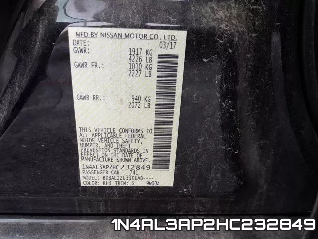 1N4AL3AP2HC232849 фото 2