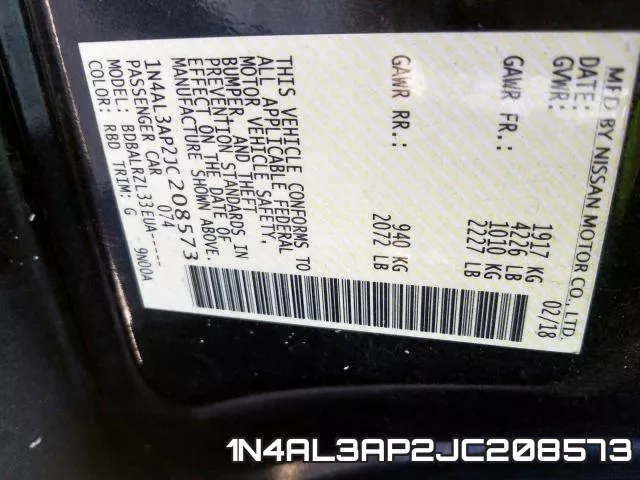 1N4AL3AP2JC208573 фото 2