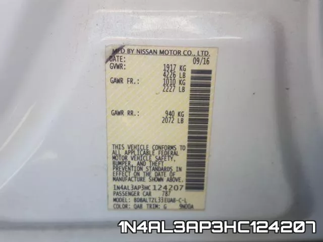 1N4AL3AP3HC124207 фото 2