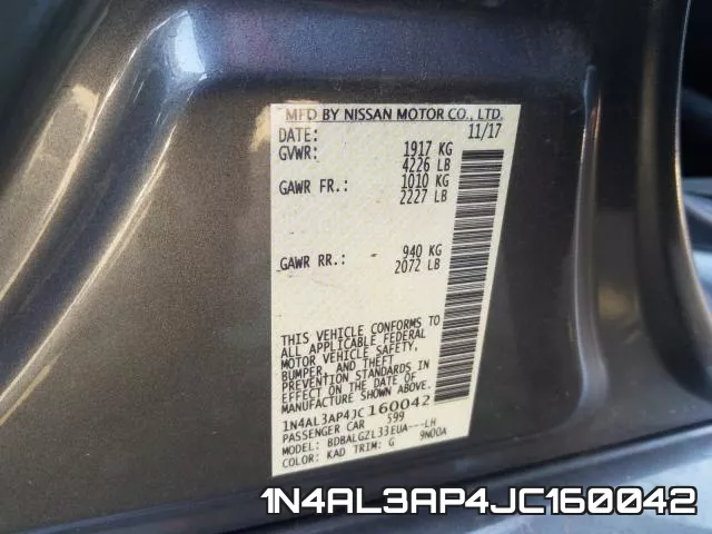 1N4AL3AP4JC160042 фото 2