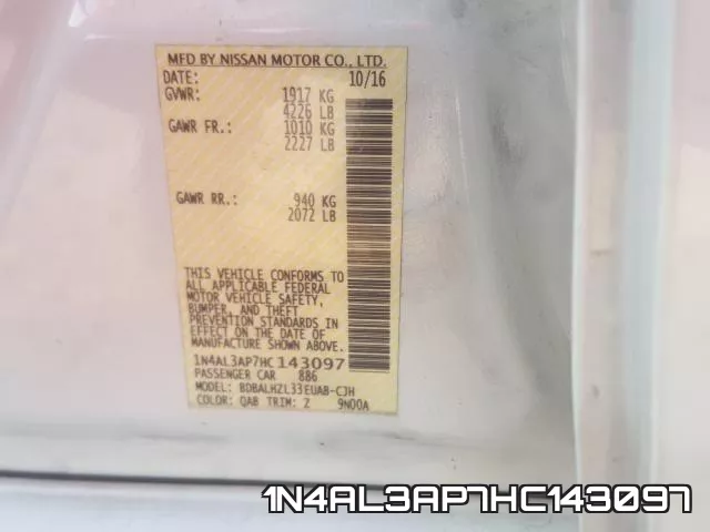 1N4AL3AP7HC143097 фото 2