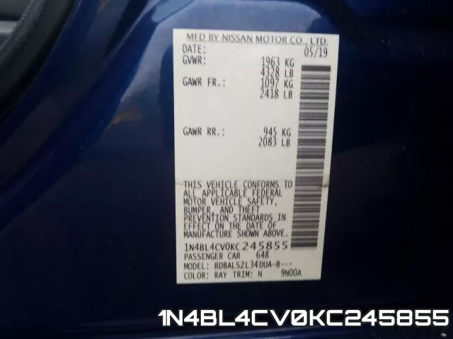 1N4BL4CV0KC245855 фото 2