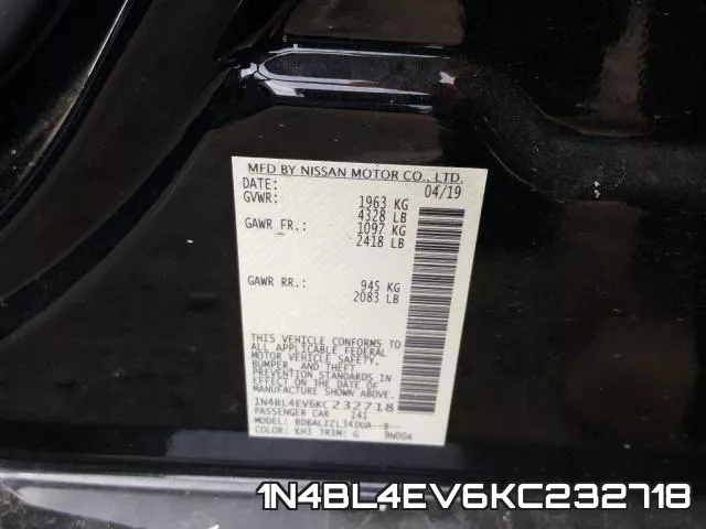 1N4BL4EV6KC232718 фото 2