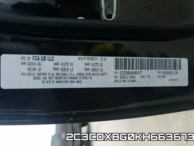 2C3CDXBG0KH663673 фото 2