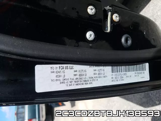 2C3CDZBT8JH138593 фото 2