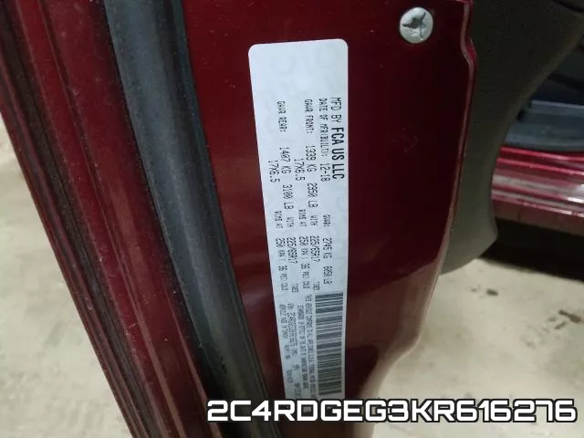 2C4RDGEG3KR616276 фото 2
