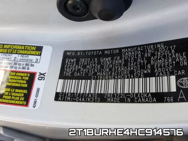 2T1BURHE4HC914576 фото 2