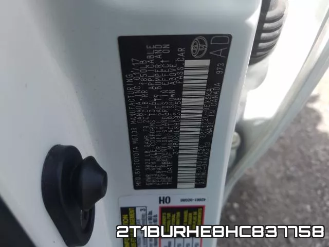 2T1BURHE8HC837758 фото 2