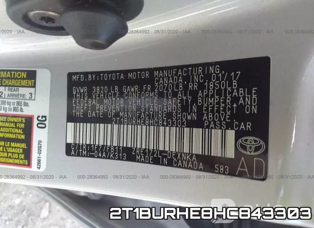 2T1BURHE8HC843303 фото 10