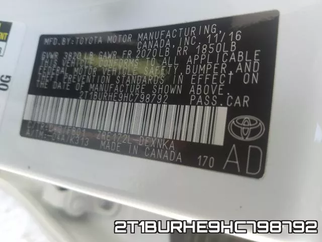 2T1BURHE9HC798792 фото 2