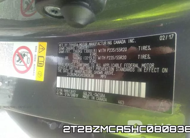 2T2BZMCA5HC080838 фото 10