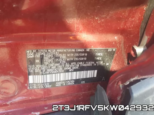 2T3J1RFV5KW042932 фото 2