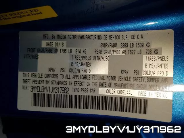 3MYDLBYV1JY317962 фото 2