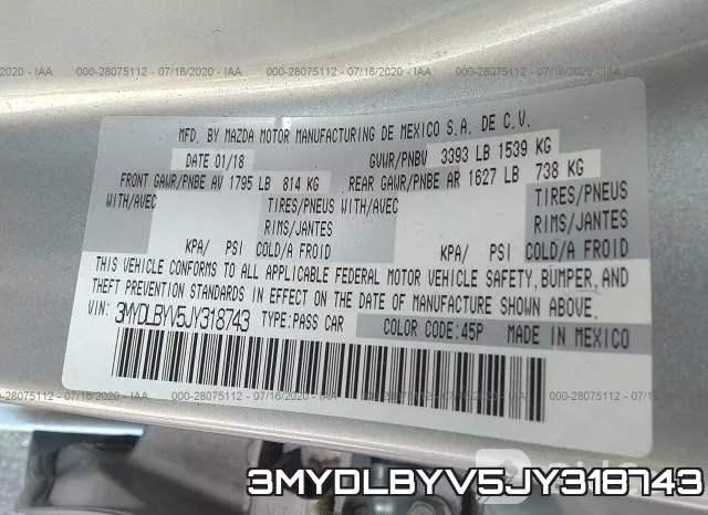 3MYDLBYV5JY318743 фото 10