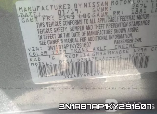 3N1AB7AP1KY291607 фото 10