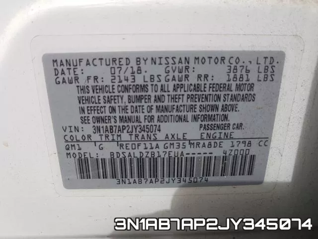 3N1AB7AP2JY345074 фото 2