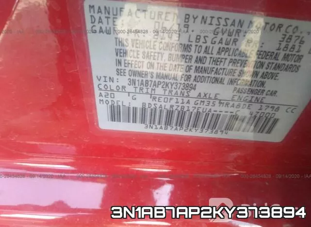 3N1AB7AP2KY373894 фото 10