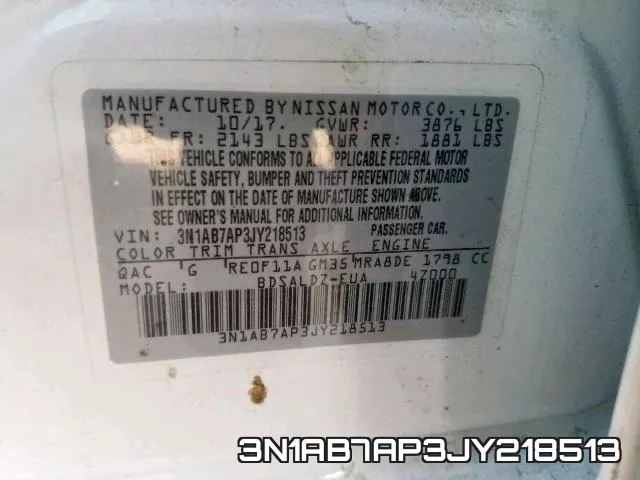 3N1AB7AP3JY218513 фото 2