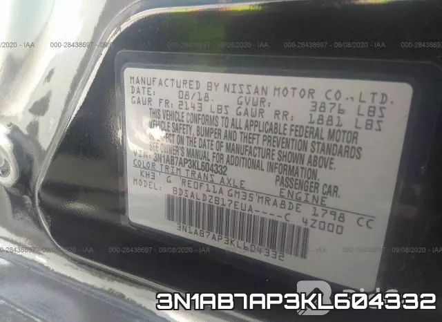 3N1AB7AP3KL604332 фото 10