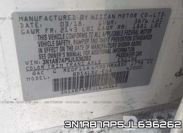 3N1AB7AP5JL636262 фото 10