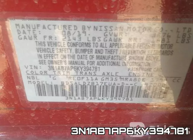 3N1AB7AP6KY394781 фото 10
